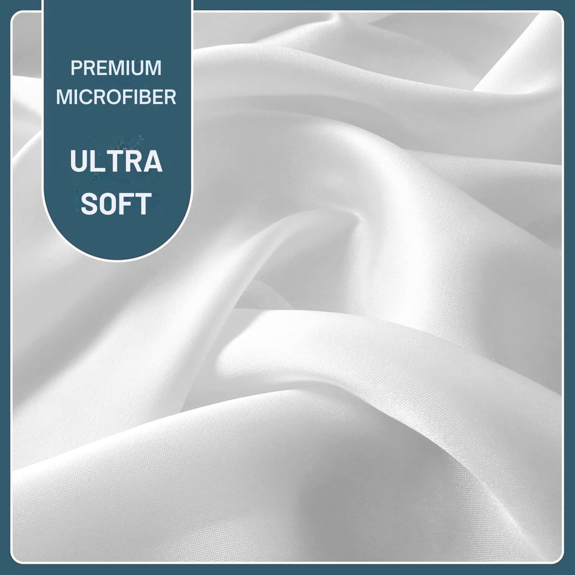 Micropuff - Juego de 4 fundas de almohada de microfibra cepillada suave y sin arrugas, color blanco