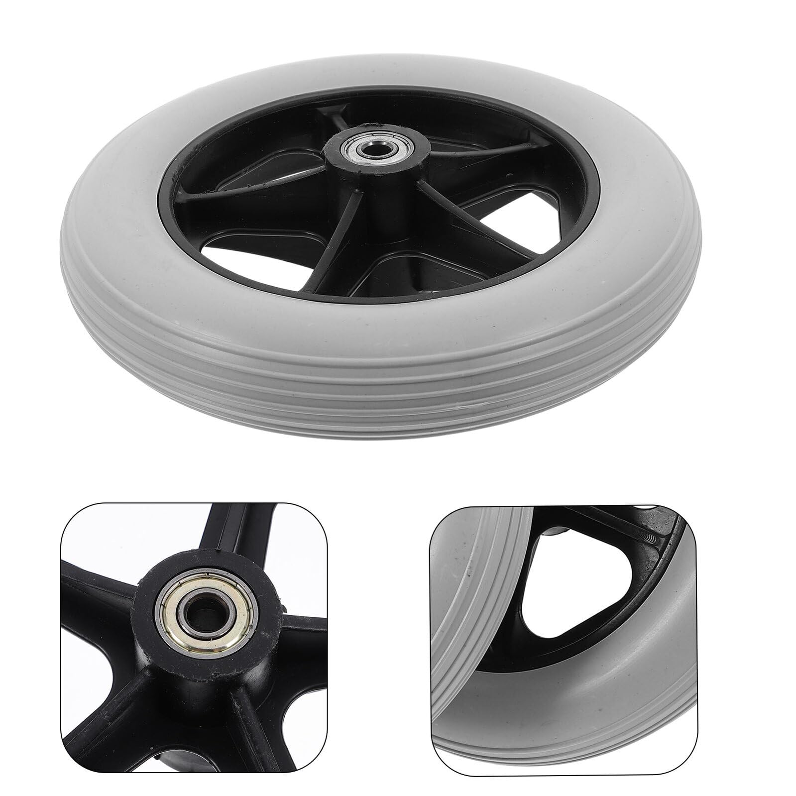 Ruote di Ricambio per Sedia a Rotelle 2 Pezzi in Plastica Resistenti All'usura Foro da 8mm per Deambulatore e Carrello della Spesa