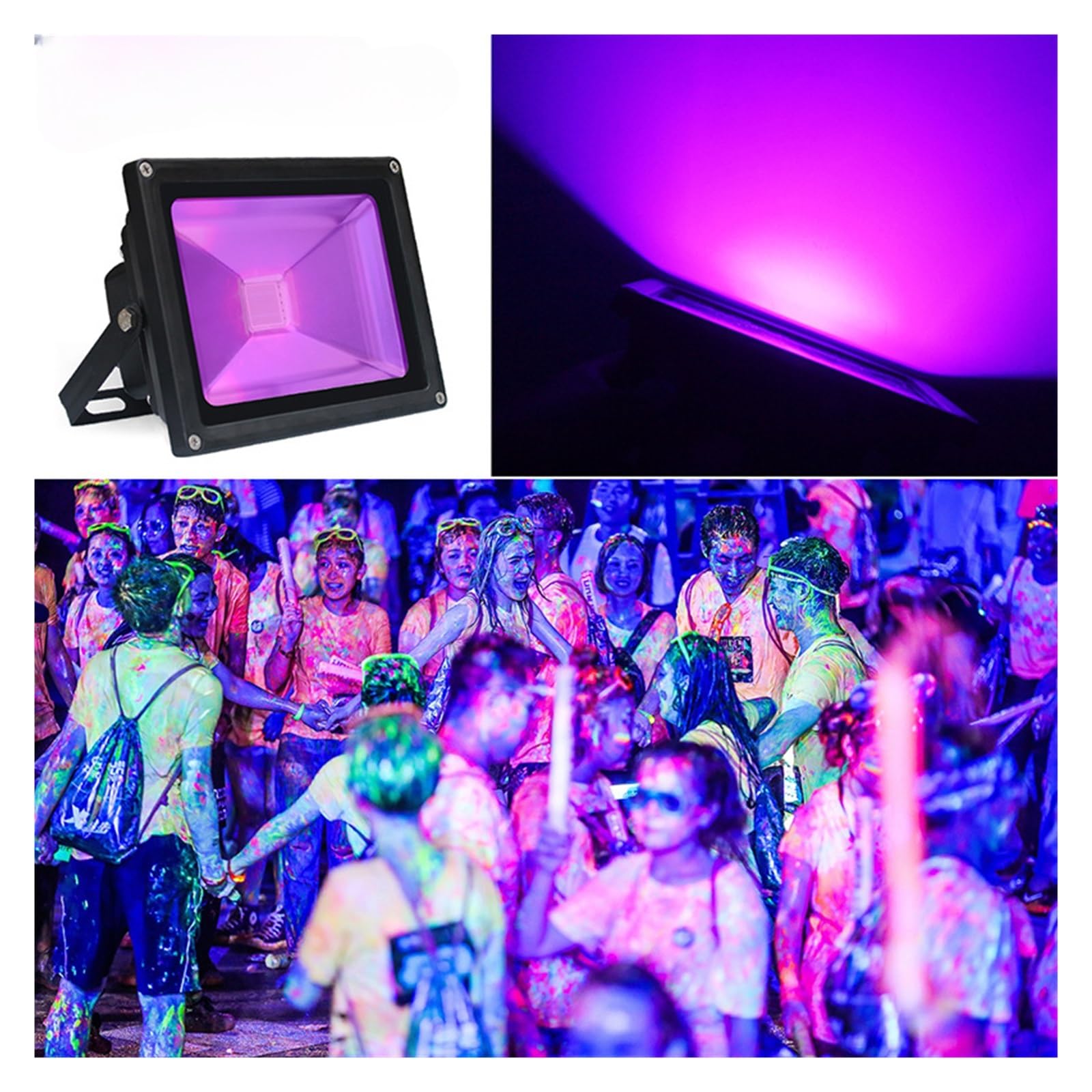 30W LED UV czarny reflektor z czarnym światłem DJ scena dyskotekowa lampa na boże narodzenie Halloween Glow Party Bar Club fluorescencyjne Na imprezy i do klubów(50W)