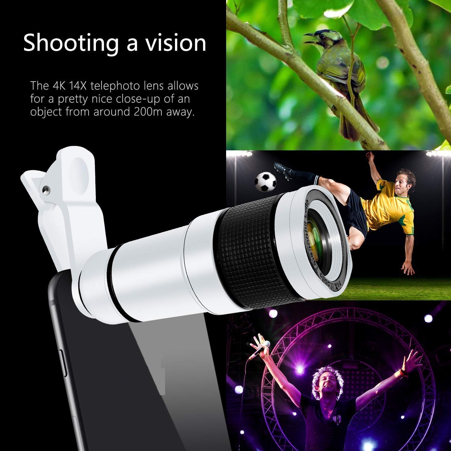 TSV 14X Lens Mobile Telescopic Universal Mobile Camera Lens with Clip
