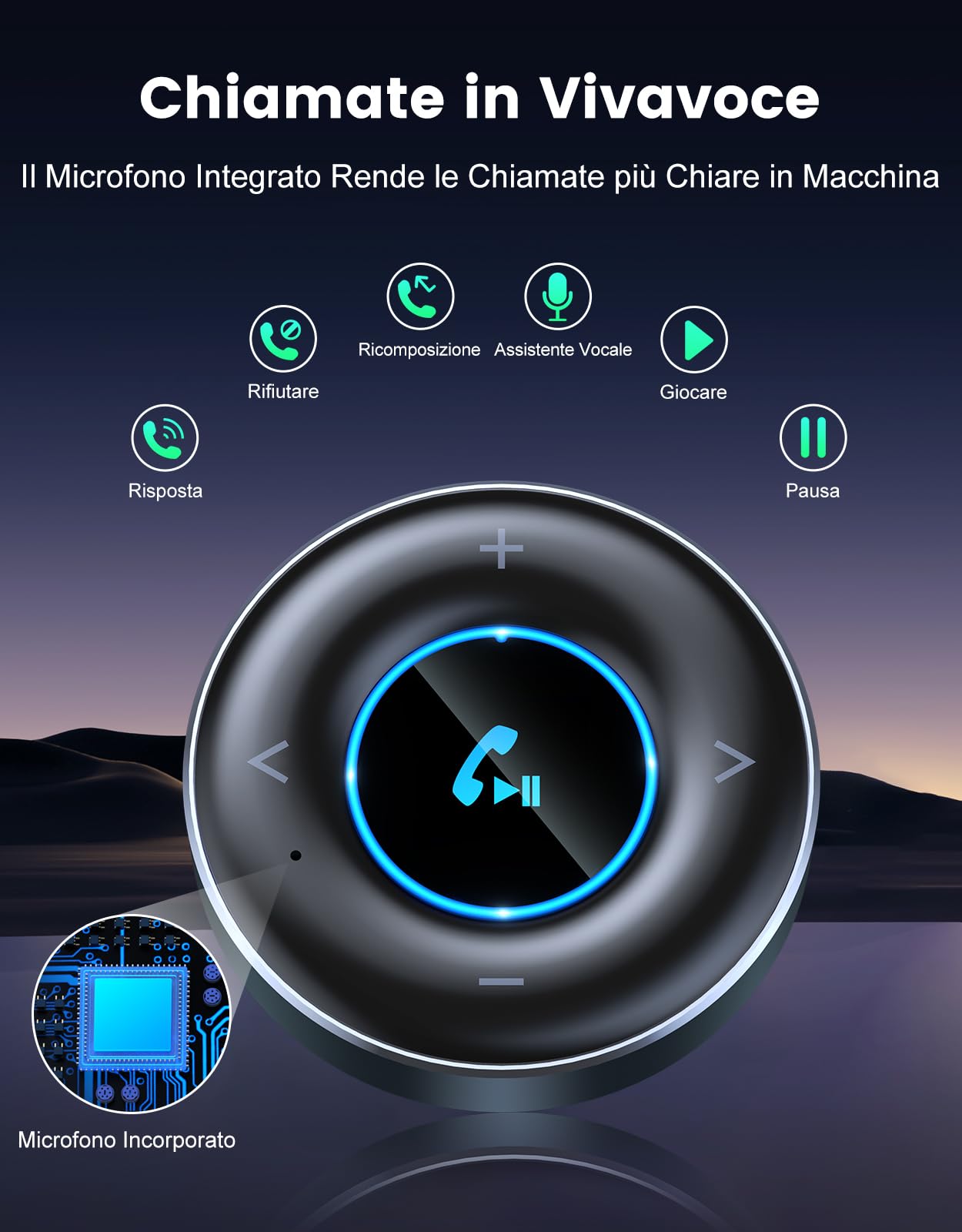 Ricevitore Bluetooth 5.3, [Plug and Play] Bluetooth Auto con Jack AUX da 3,5 mm, Supporta Chiamate in Vivavoce, Doppia Connessione, Musica Hi-Fi, Adatto per Stereo/Altoparlanti/Cuffie Cablate