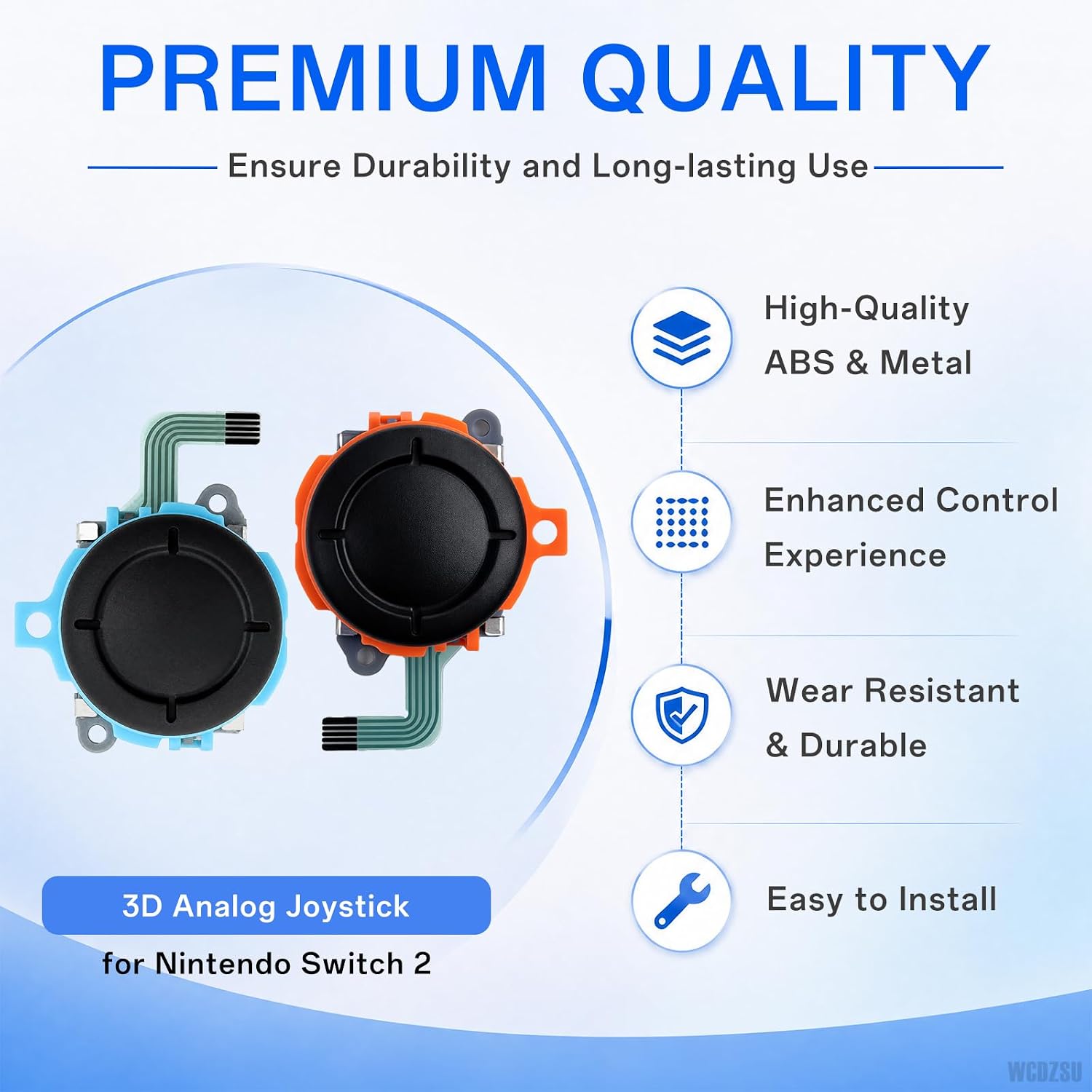 WCDZSU 2 Pack Analog Joystick Replacement for Nintendo Switch 2 for Joy Con | Controller Left and Right Analog Stick NS2 2025 Thumbstick Sensor Module with Repair Tool to Fix Stick Drift, Blue and Orange