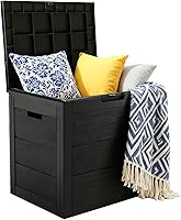 ZEUKMXOO 35 Gallon Waterproof Outdoor Deck Box - UV Resistant Resin Storage for Patio Cushions, Tools, Packages - Doubles as 110lb Bench