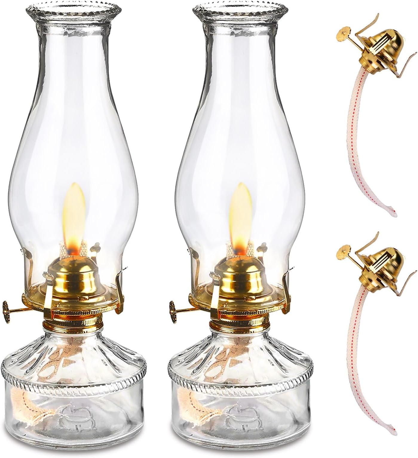 Lunartec Sturmlaternen 2er Set - Petroleum Lampen Mit Glaskolben