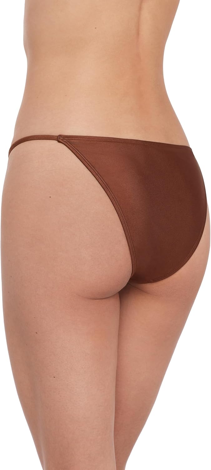 Steve Madden Womens Strap Side Bikini Bottom with Gold Beads - Image 3