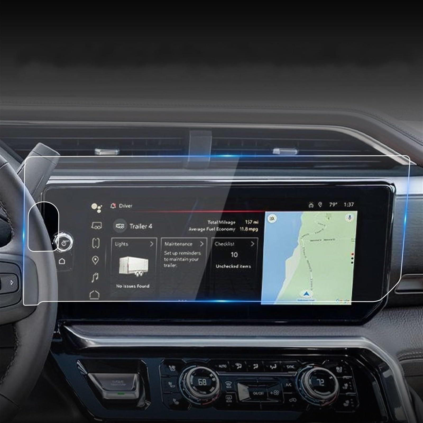 Per GMC Per SIERRA 2019-2023 Navigation Pellicola Protettiva | Schermo Protezione Pellicola Consolle Vetro temperato Protettivo Navigazione Protection Veicolo Adesivi