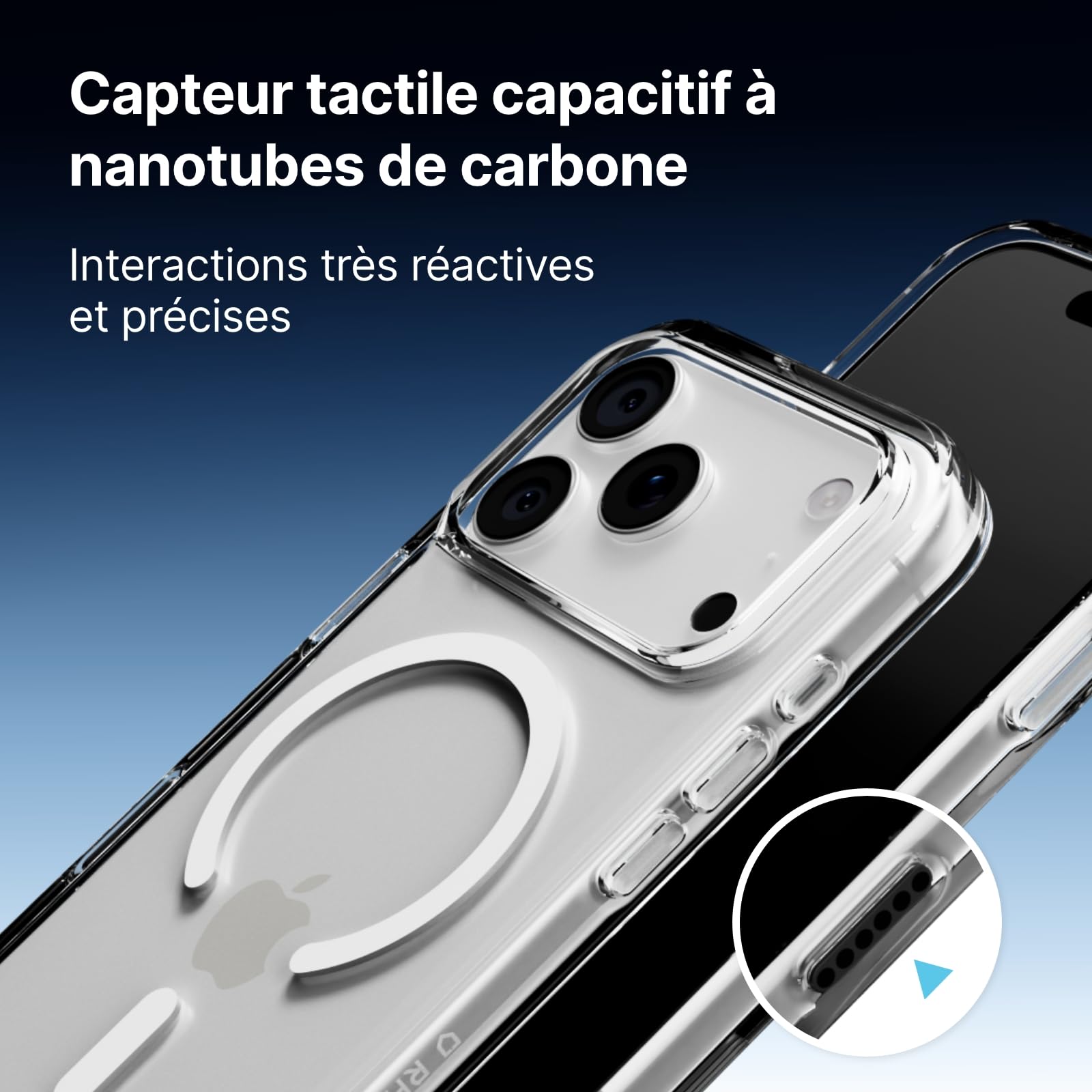RhinoShield Coque Compatible MagSafe[iPhone Air] | Clear, Anti-jaunissement, Haute Transparence, Force magnétique supérieure, dépasse Les Normes Militaires de Protection - Noir Quartz
