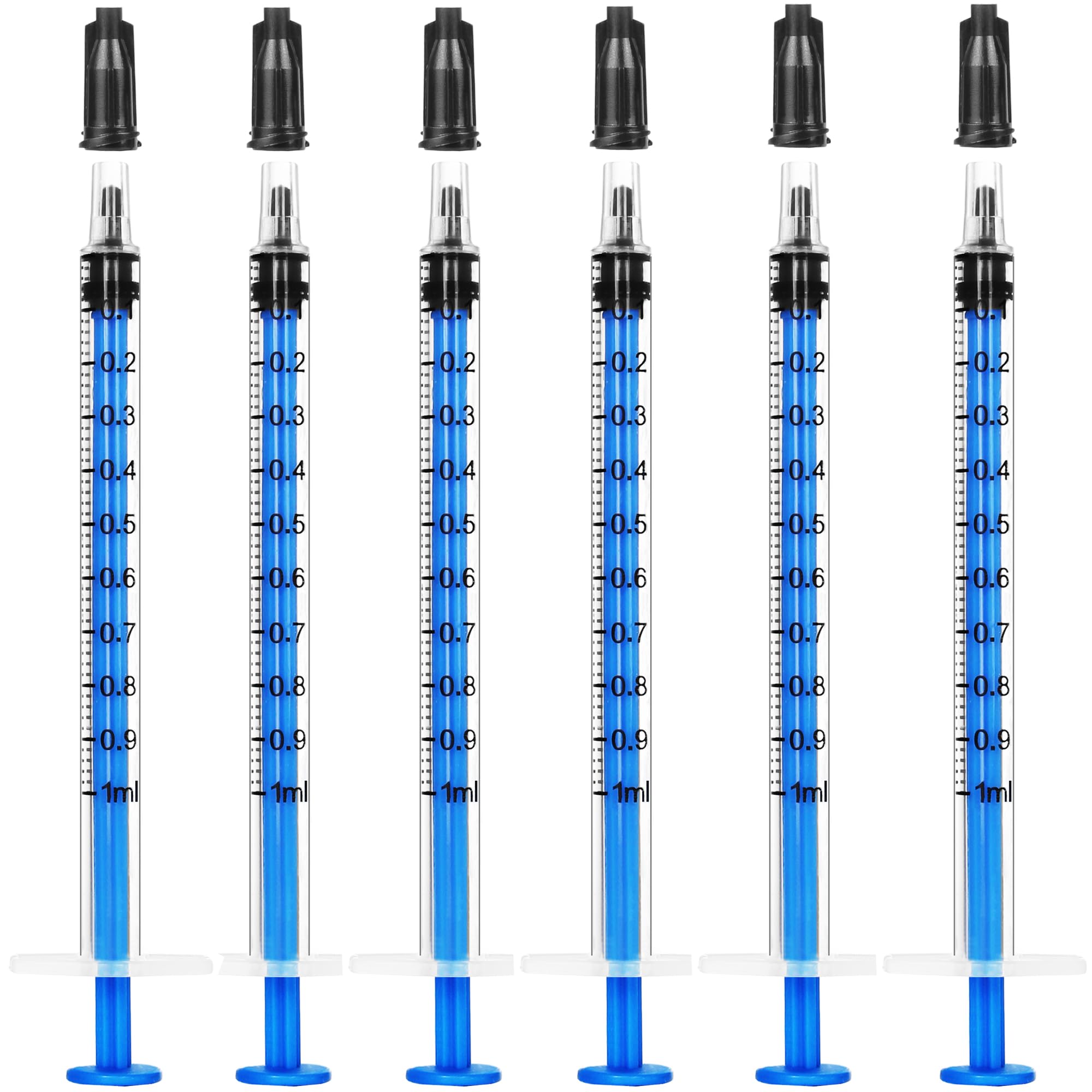 Photo 1 of 1ml Plastic Syringe Without Needle for Liquid - Measuring Syringes with Caps , Separate Sterile Packaging , Pet Medicine Small Syringe for Cats and Dog - 1 ml