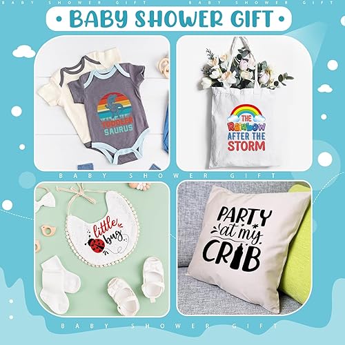 Miniatura 6 de Teling 36 calcomanías para planchar para baby shower, juegos de calcomanías de transferencia para planchar, parches de calcomanías de transferencia