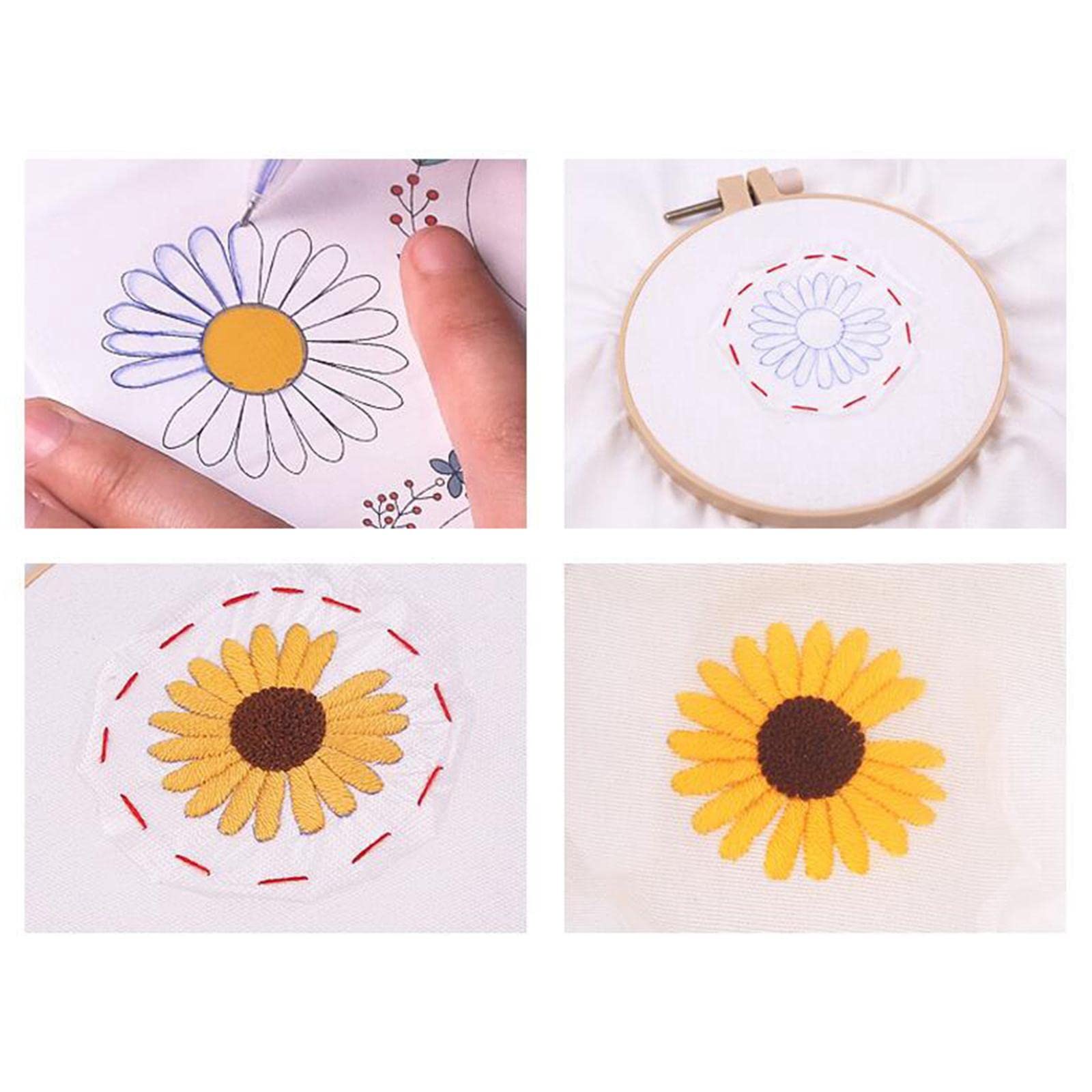 10 sztuk, rozpuszczalny w wodzie stabilizator haftu z długopisem do haftu maszynowego, 10 sztuk papieru transferowego + ołówek, 50 x 50 cm