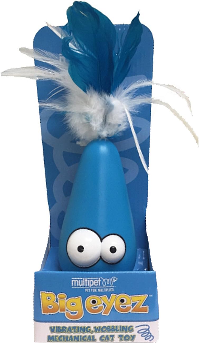 Multipet 72763 Big Eyez Wobbler Cat Toy, Vibrates and Wobbles for Interactive Feline Fun
