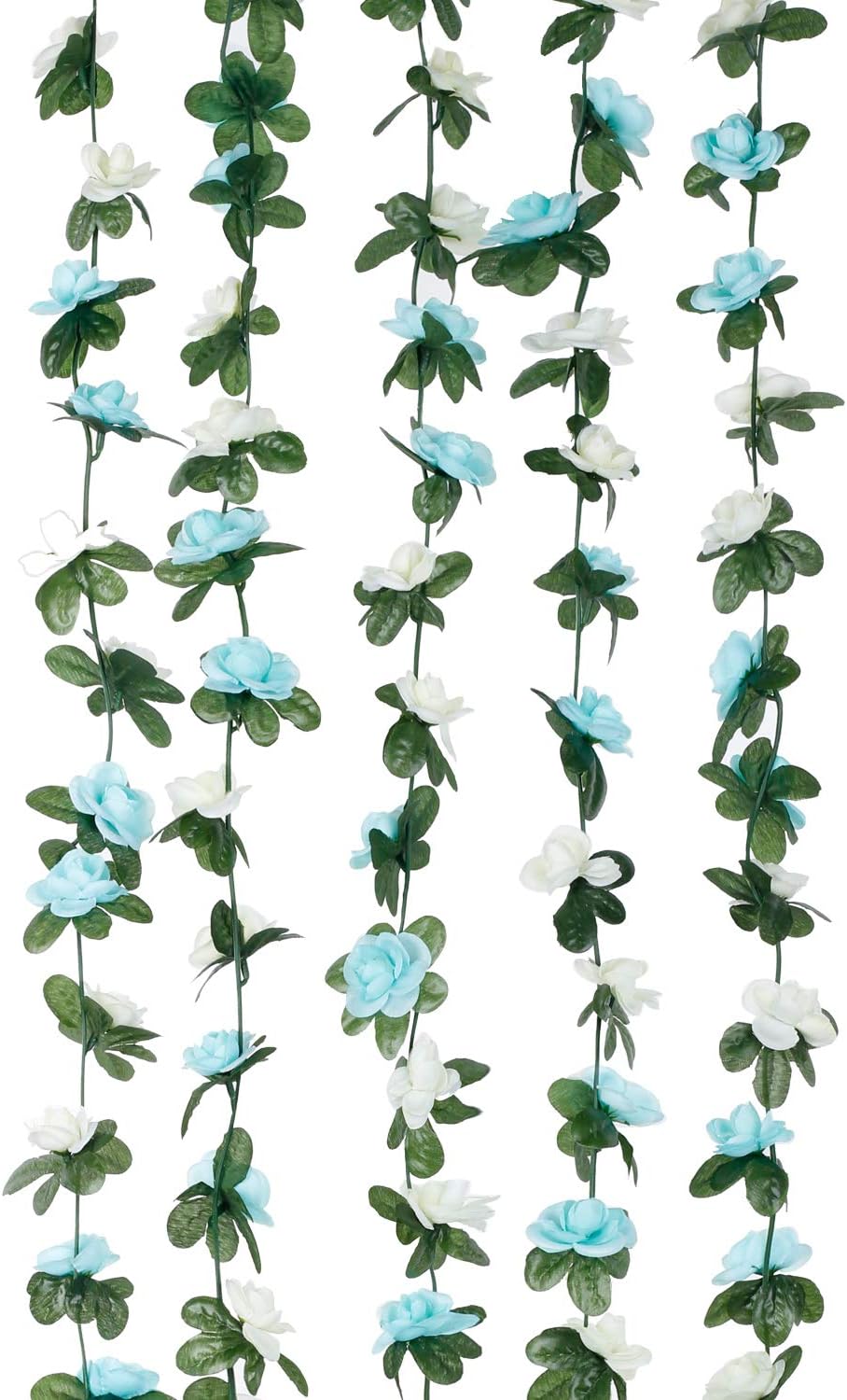 Miracliy 5 Pack 41 FT Fake Rose Vine Flowers Plants Artificial Flower Hanging Rose 5 Pack 41 FT Fake Rose Vine Flowers Plants Artificial Flower Hanging Rose