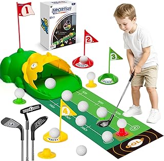 Upgraded Kids Golf Set Kids Golf Clubs With Auto Golf Returner Toddler Golf Set