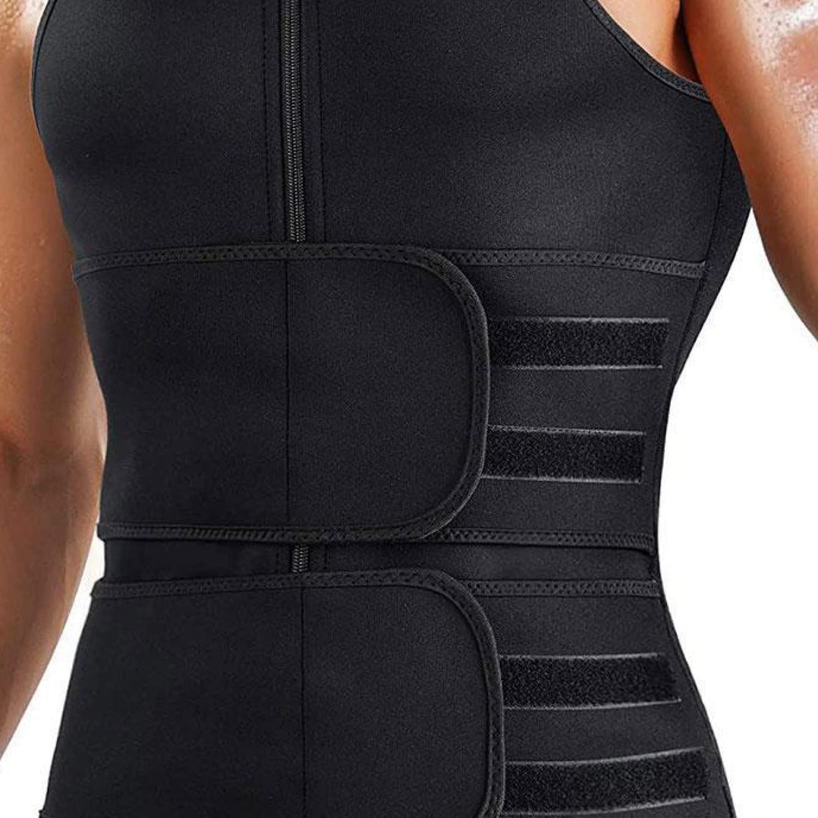 tank top do sauny gorsetowy dla mężczyzn trwała kamizelka modelująca z paskiem, szczuplejsze urządzenie do modelowania sylwetki do utraty wagi
