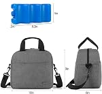 Teamoy Breastmilk Cooler Bag with Ice Pack, Travel Baby Bottle Carrier Tote Bag Fits Up to 6 Large 9 Ounce Bottles, Gray