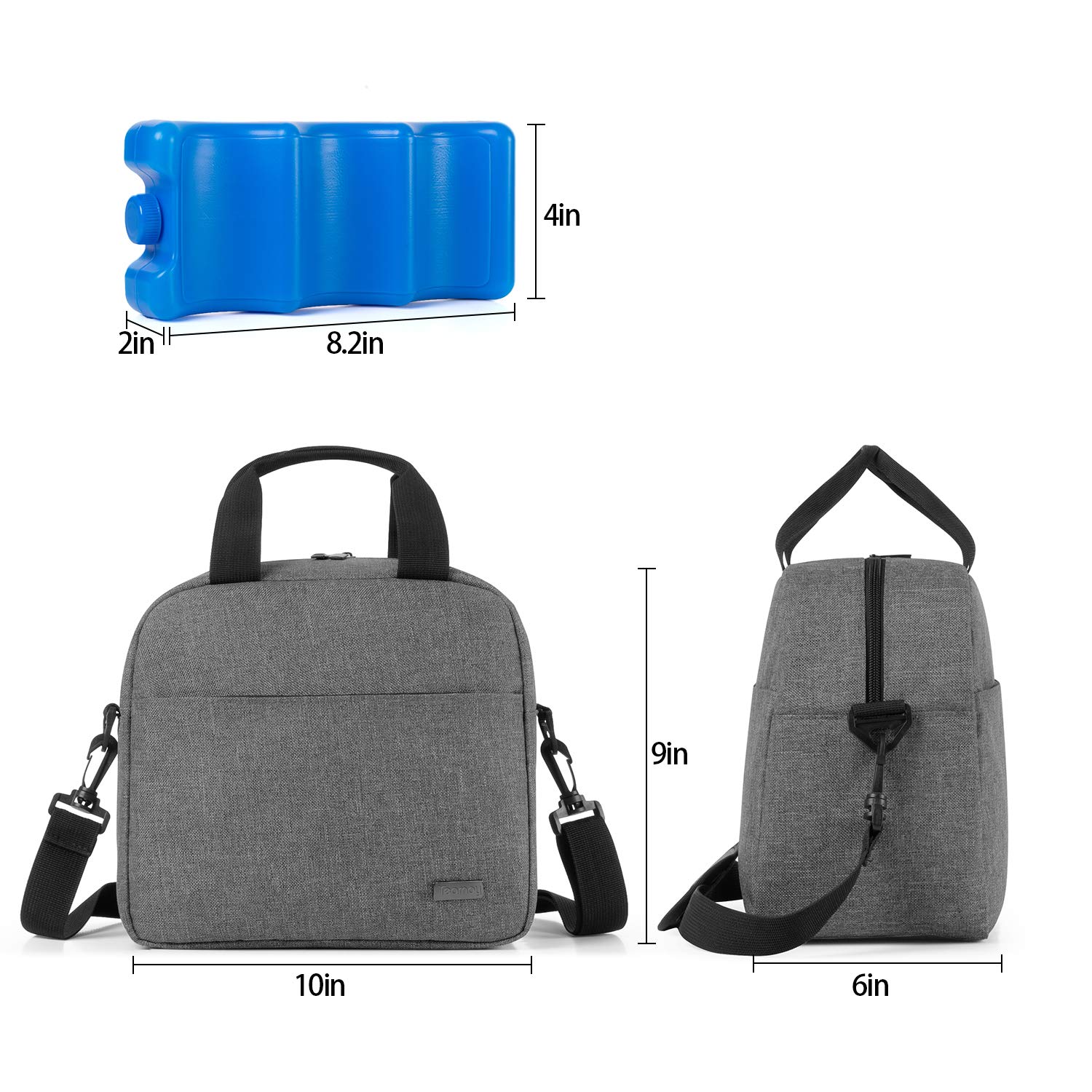 Teamoy Breastmilk Cooler Bag with Ice Pack for Working Moms Daycare, Gray image 5