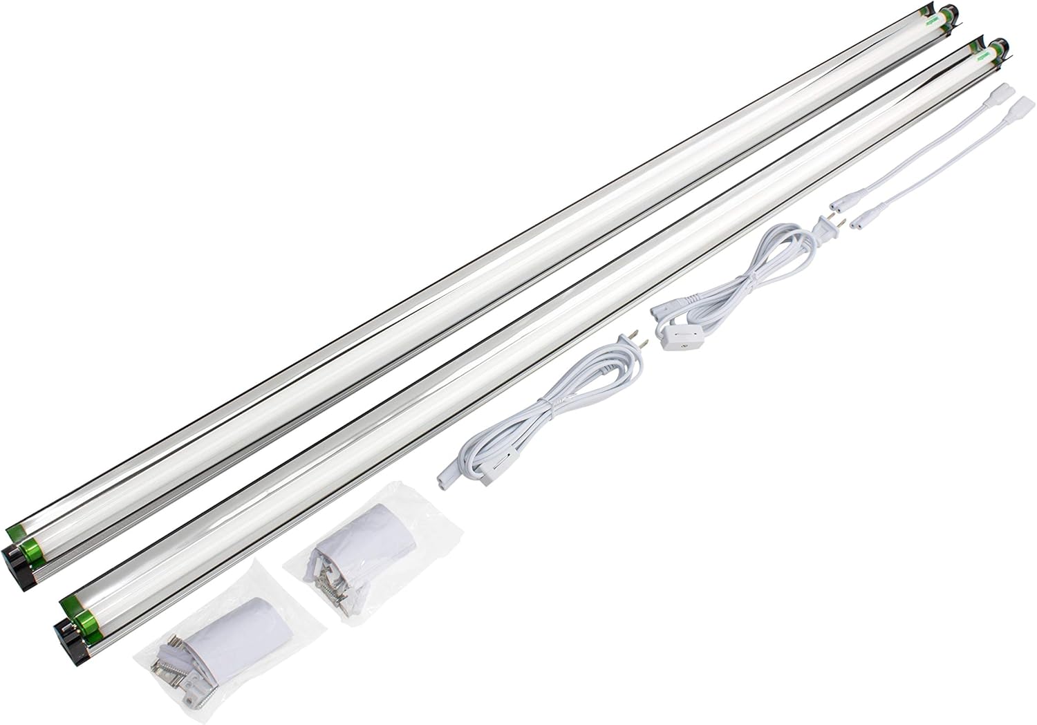 2 Pack of 48/54W T5 Fluorescent SingleStrip Grow Lights with UVA Light. Great for VegGrowing and BloomBoost Stages of Indoor Garden Plant. Strong and Fast Grow! (2, 48In)