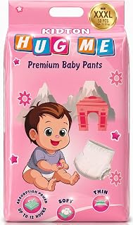 KIDTON Diapers Pants, XXXL, 50 Count, 25-35 Kg, 12 hrs Absorption and Cottony Soft Material Baby Diaper Pants with Bubble ... Price In India