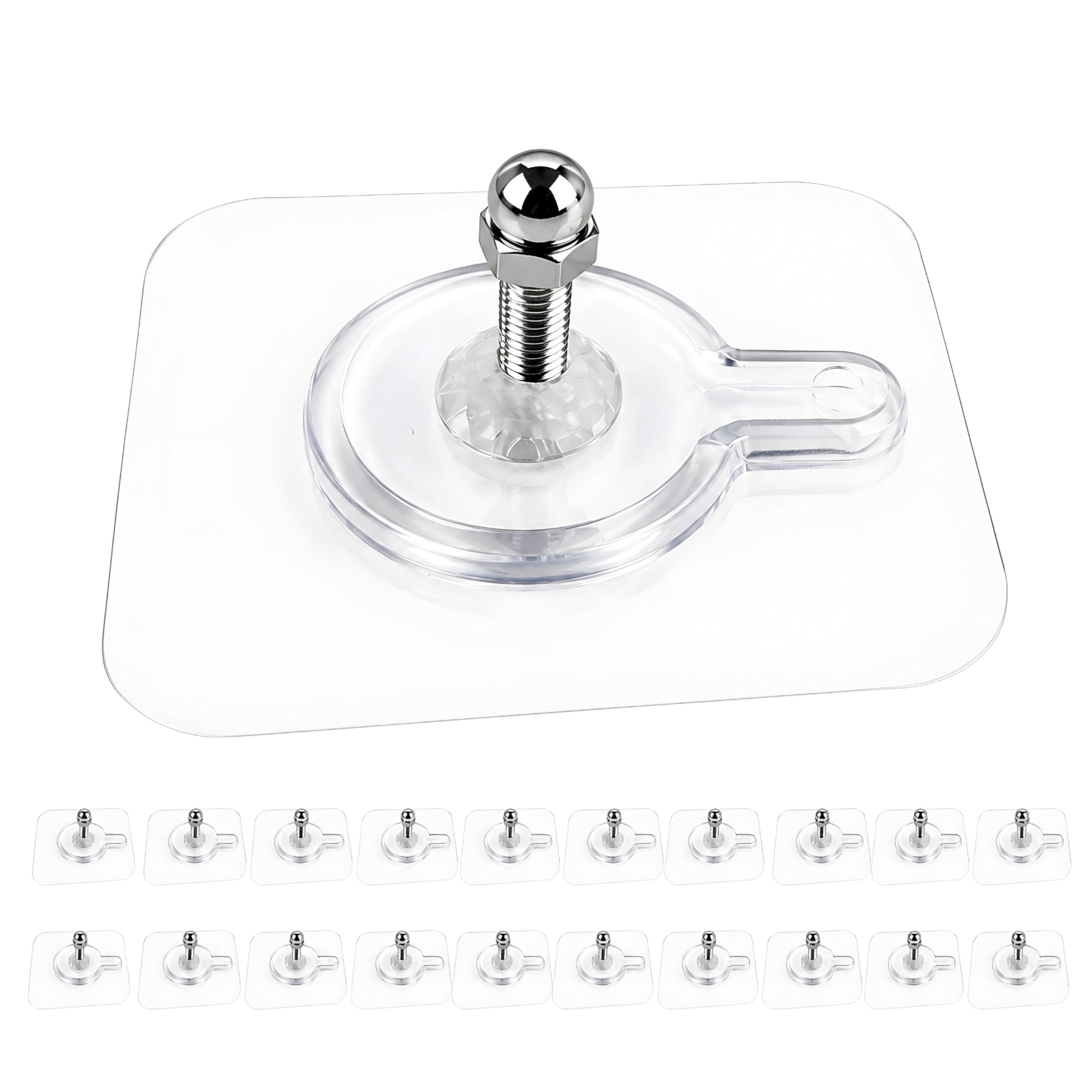Screw Hook for Wall Without Drill | Self Adhesive Wall Hooks Heavy Duty 5Kg | Transparent PVC & Stainless Steel Hook | Waterproof Rust Free Wall Hook Sticker for Kitchen, Bathroom (15)-image-21