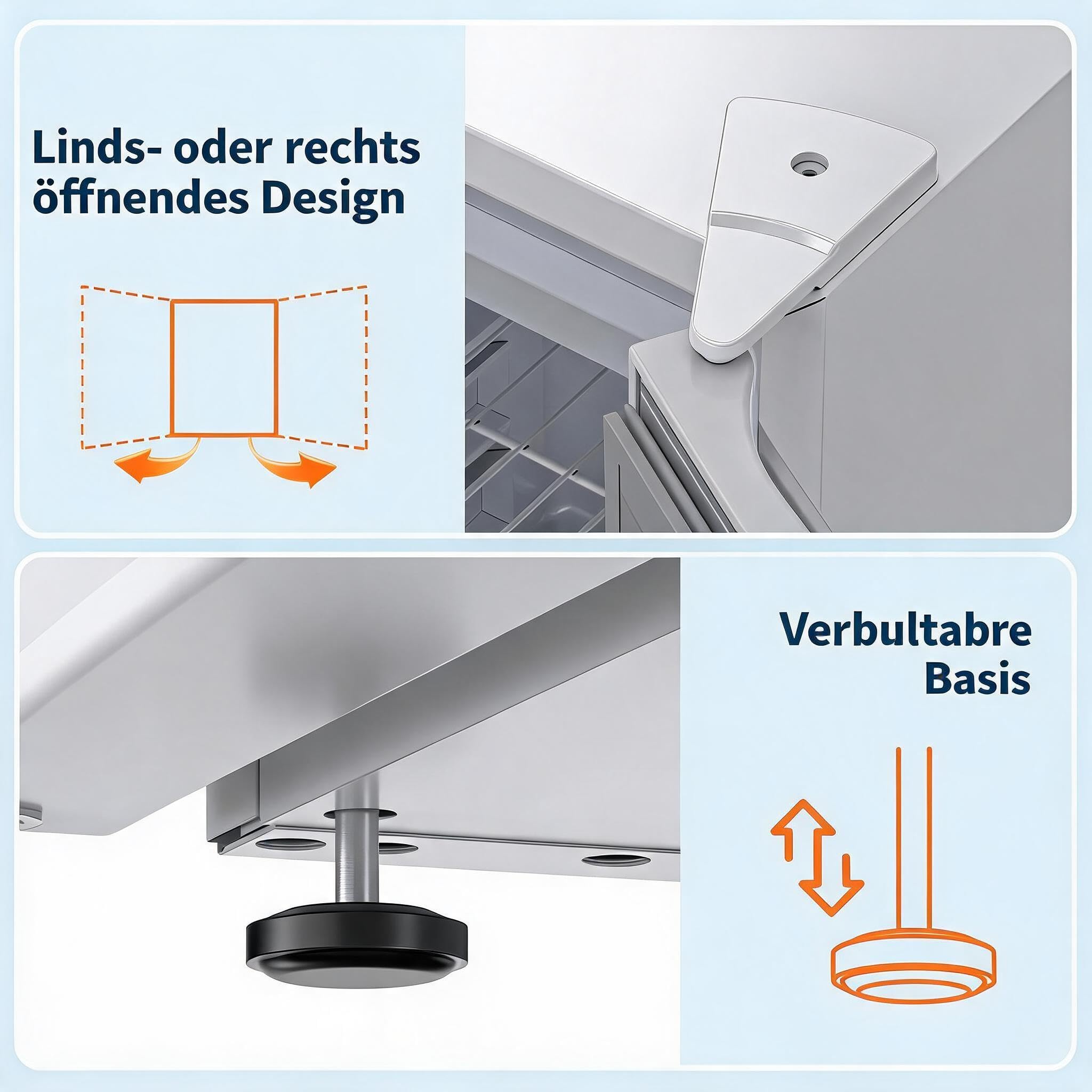 45L Mini Kühlschrank, Kompakter Getränkekühlschr(0-18℃), Leise 41 DB