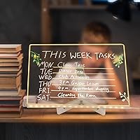 Vista 5 de Tablero de notas LED con colores, tablero de dibujo LED de 11.8 x 7.9 pulgadas, pizarra de borrado en seco acrílico brillante, tablero de mensajes