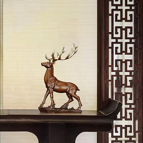 Miniatura 7 de Chinese feng shui statue sculpture Feng Shui Lucky Deer Statue Decoration Home Furnishing Modern Simple Light Luxury Creative Resin Sculpture Deer