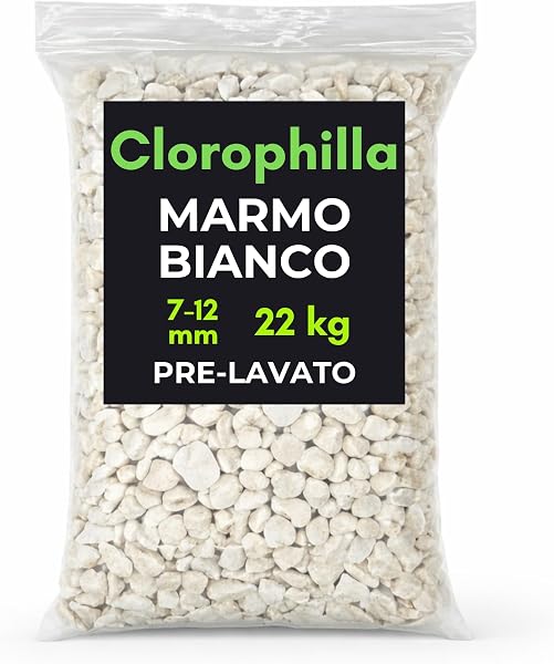 Ghiaia Bianca Decorativa 7–12 mm Pre-lavata – Sassolini per Vasi e Giardino – Ideale per Drenaggio e Decoro – Pietra Naturale – 1,8 kg - 4 kg - 8 kg -16 kg- 22 kg (BIANCO 22 KG) - 1