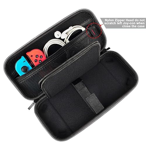 Miniatura 4 de daydayup Funda de transporte para Nintendo SwitchSwitch OLED - Funda de viaje portátil rígida de protección gris para consola y accesorios