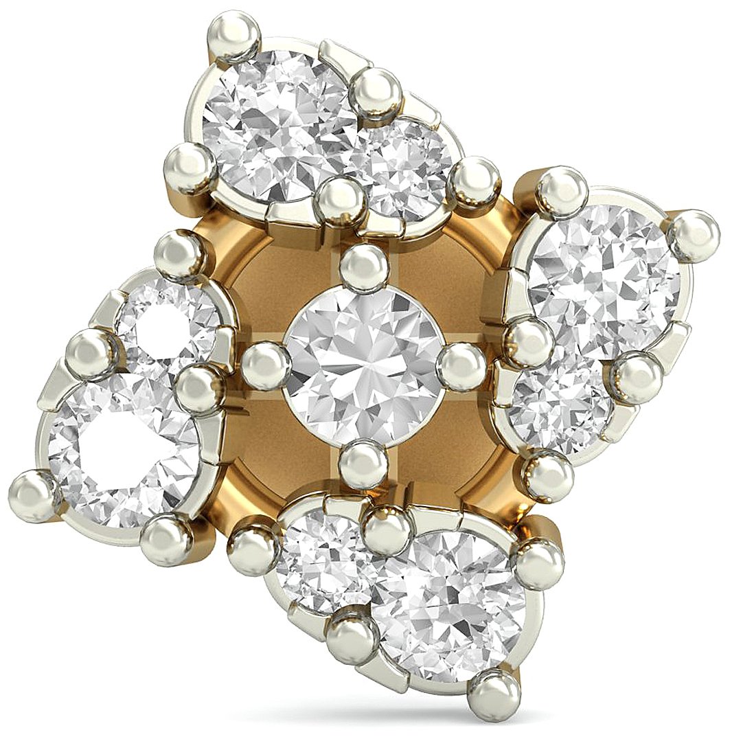 Aucent by PC Jeweller The Illana 18KT Yellow Gold and Diamond Nose Pin-image-28