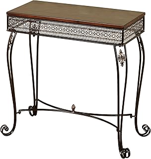 Touch of Class Charleston Ornate Openwork Console Table Bronze | Wood and Metal | Scroll Legs | Elegant Style Tables for Entryway, Hallway