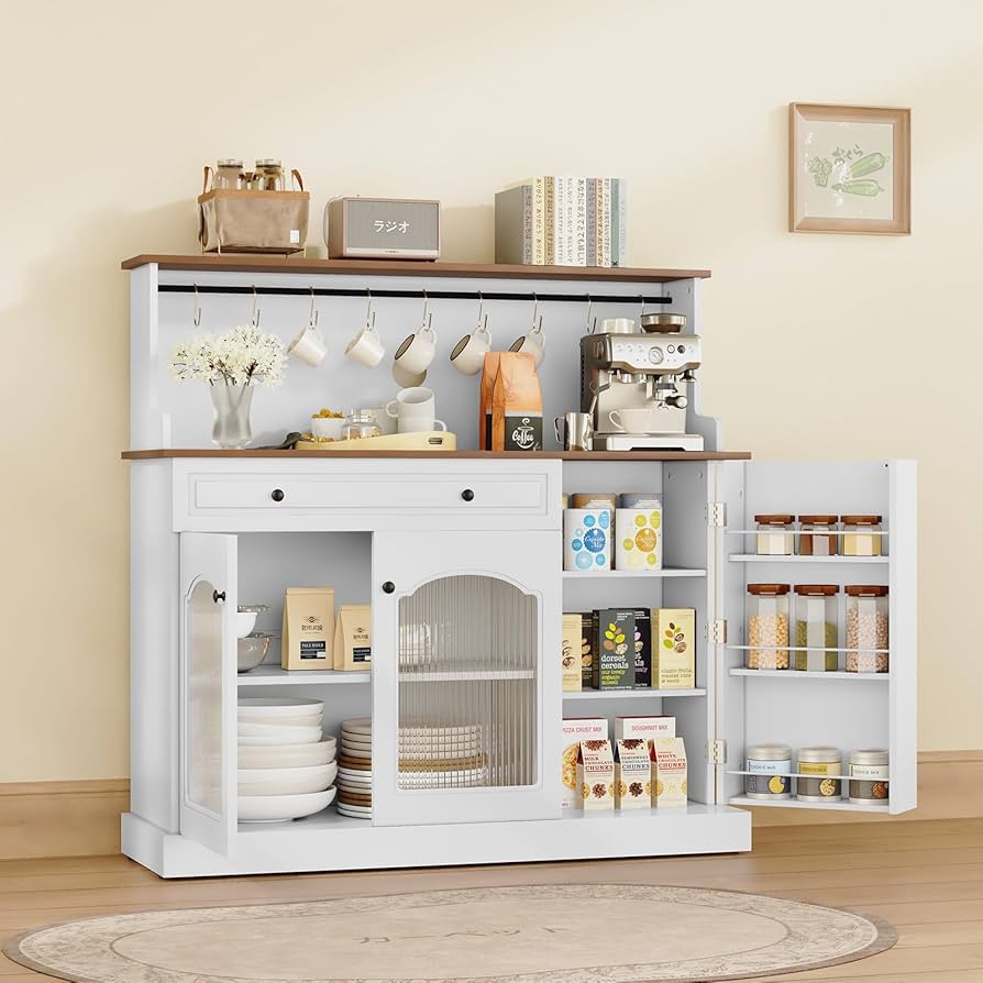 食器棚　キッチン収納　ホワイト Amazon.co.jp: HOLTICO(ホルティコ) 食器棚 レンジ台 キッチン収納