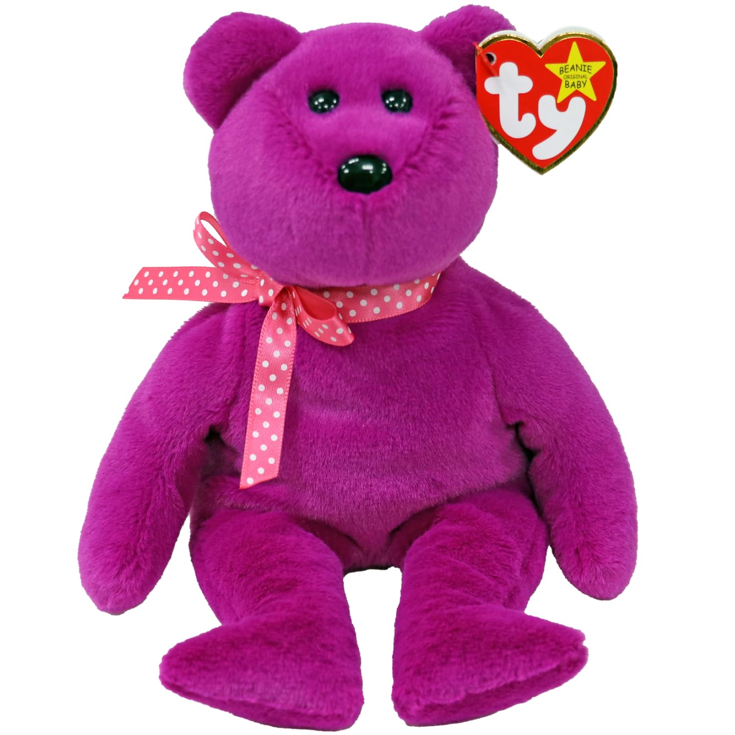 TYMagenta II Bear Original Beanie Babies Regular - Soft Plush Toy for Kids, Teddy, Baby Toy, Collectible Stuffed Plushies