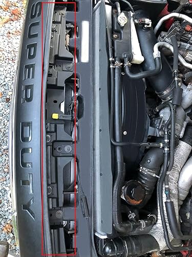 Miniatura 5 de ECOTRIC Parrilla del radiador delantero y soporte superior compatible con Ford F250 F350 F450 F550 Super Duty 2011-2016