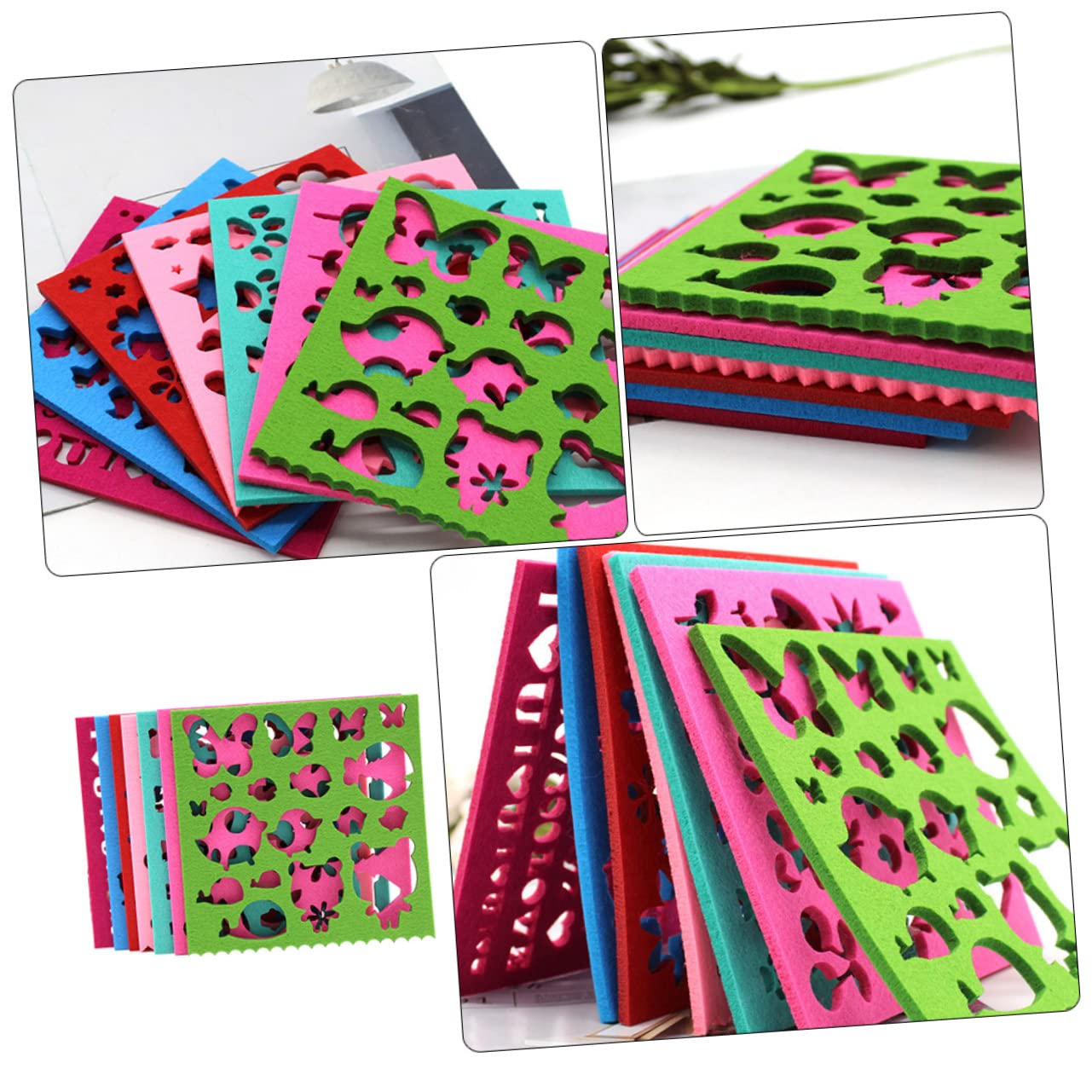 Anneome Molde De Fieltro De Lana 7 Piezas Para Manualidades Diy Plantilla De Fieltrado Aguja, Multicolor, Para Familias y Principiantes, Adecuado Para Proyectos Creativos Casa