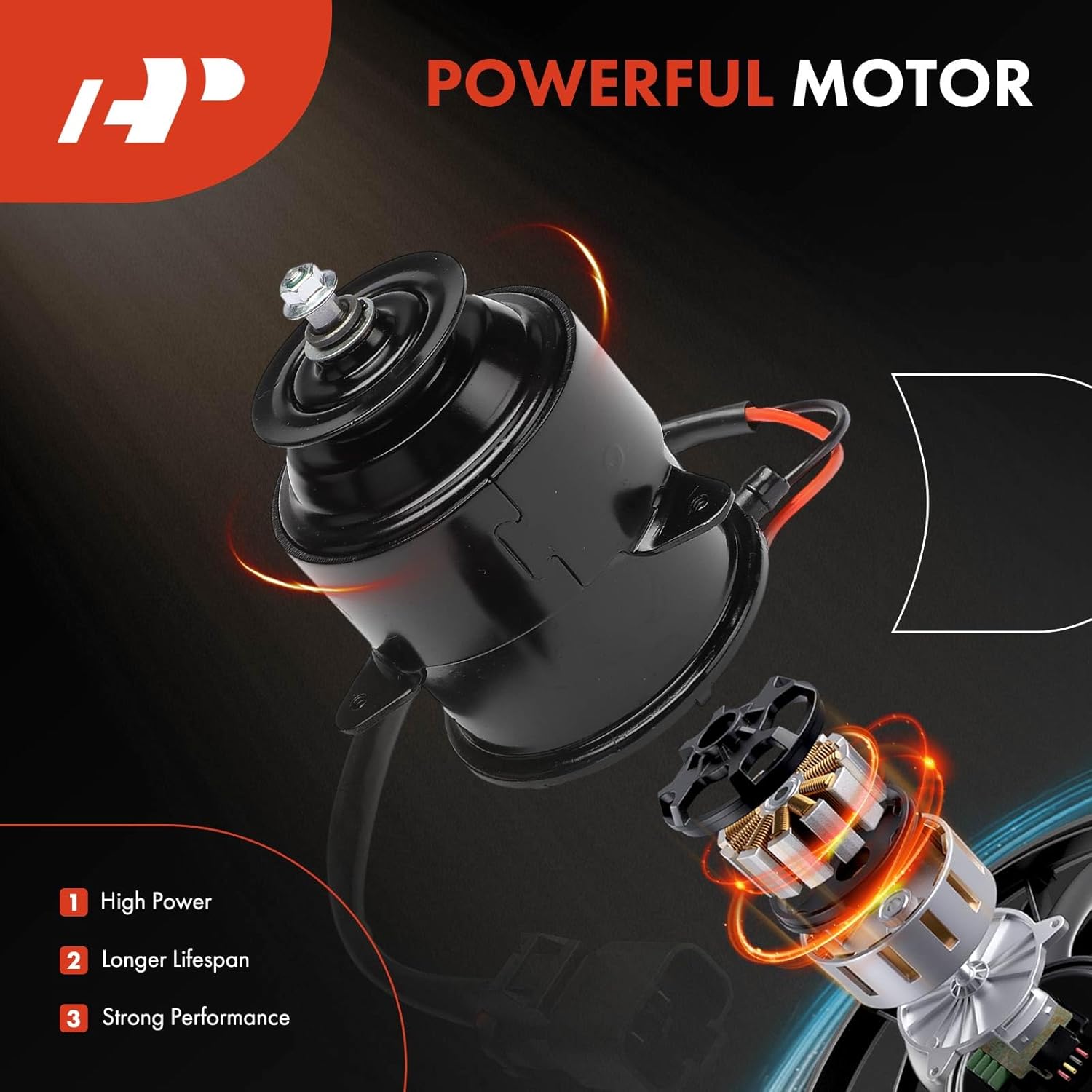 A-Premium Radiator Fan Motor Compatible with Toyota, Honda, Mitsubishi, Acura, Geo, Dodge, Isuzu, Mazda, Mercury, Chevrolet & Plymouth - Camry, Corolla, Civic, Accord, Odyssey, Mirage, Colt & More