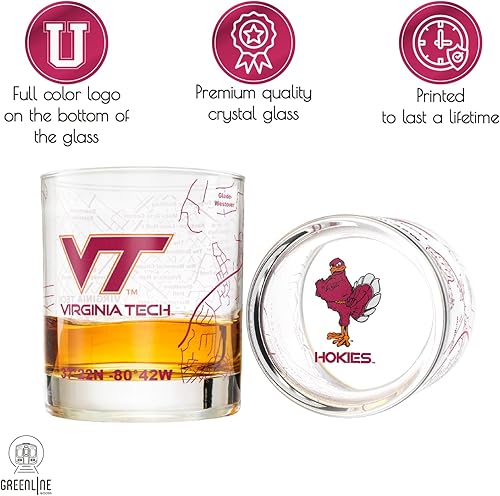 Miniatura 55 de Juego de vasos de whisky de la Universidad de Virginia Occidental (2 vasos de bola baja) – Contiene logotipo de West Virginia Mountaineers a todo
