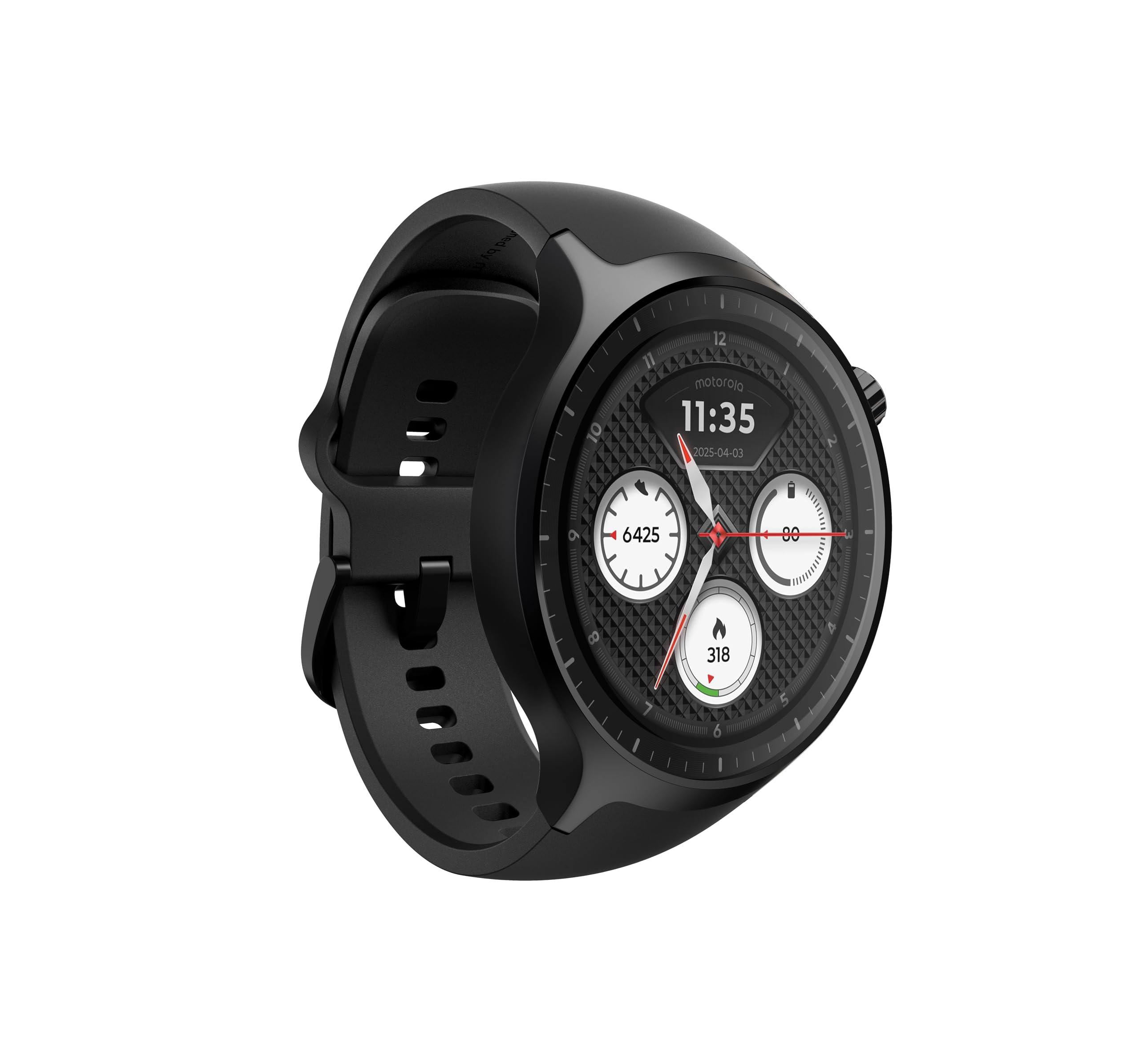 Motorola Pantone Vulcanic Ash Watch (nero), grande schermo OLED da 1,4 pollici, assistente fitness con monitoraggio attività, resistenza all'acqua, durata della batteria 13 giorni