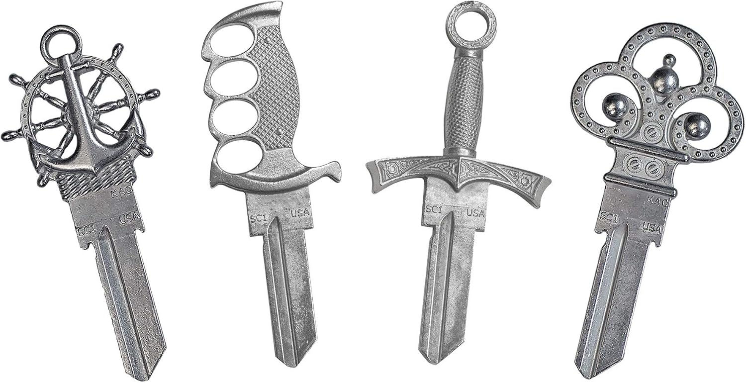 Lucky Line Forged House Key Blanks, Variety 4 Pack in SC1 (B300CS)