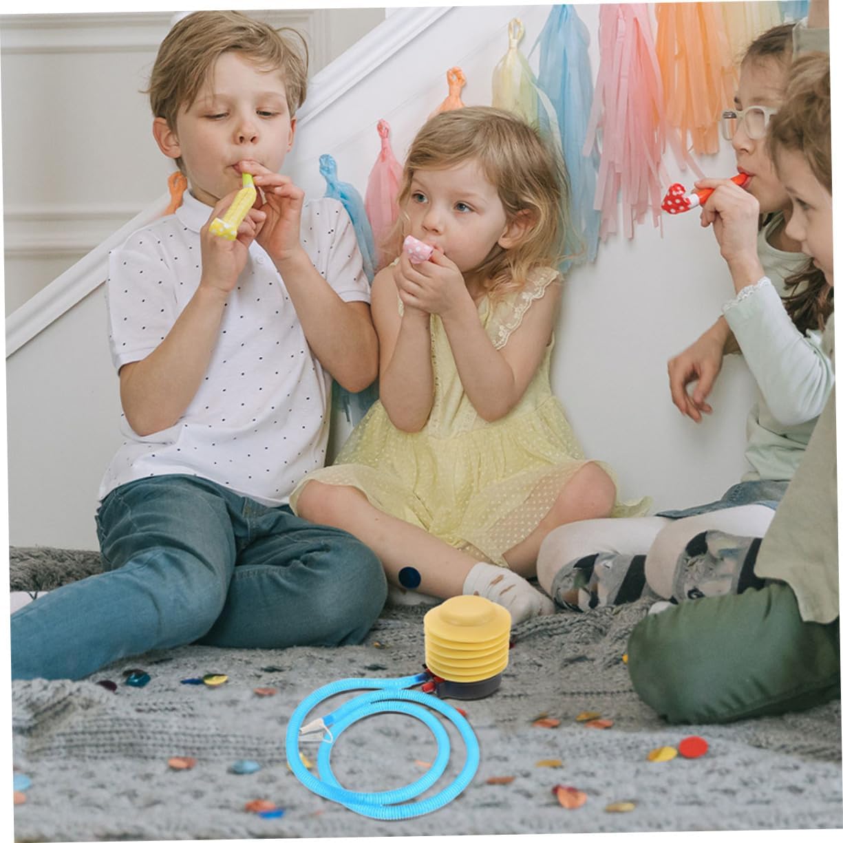 balacoo 5pcs Portable Manual Air Pump for Inflatable Toys Pools Air Mattresses Compact Foot Pump Easy Deflation and User-Friendly Design