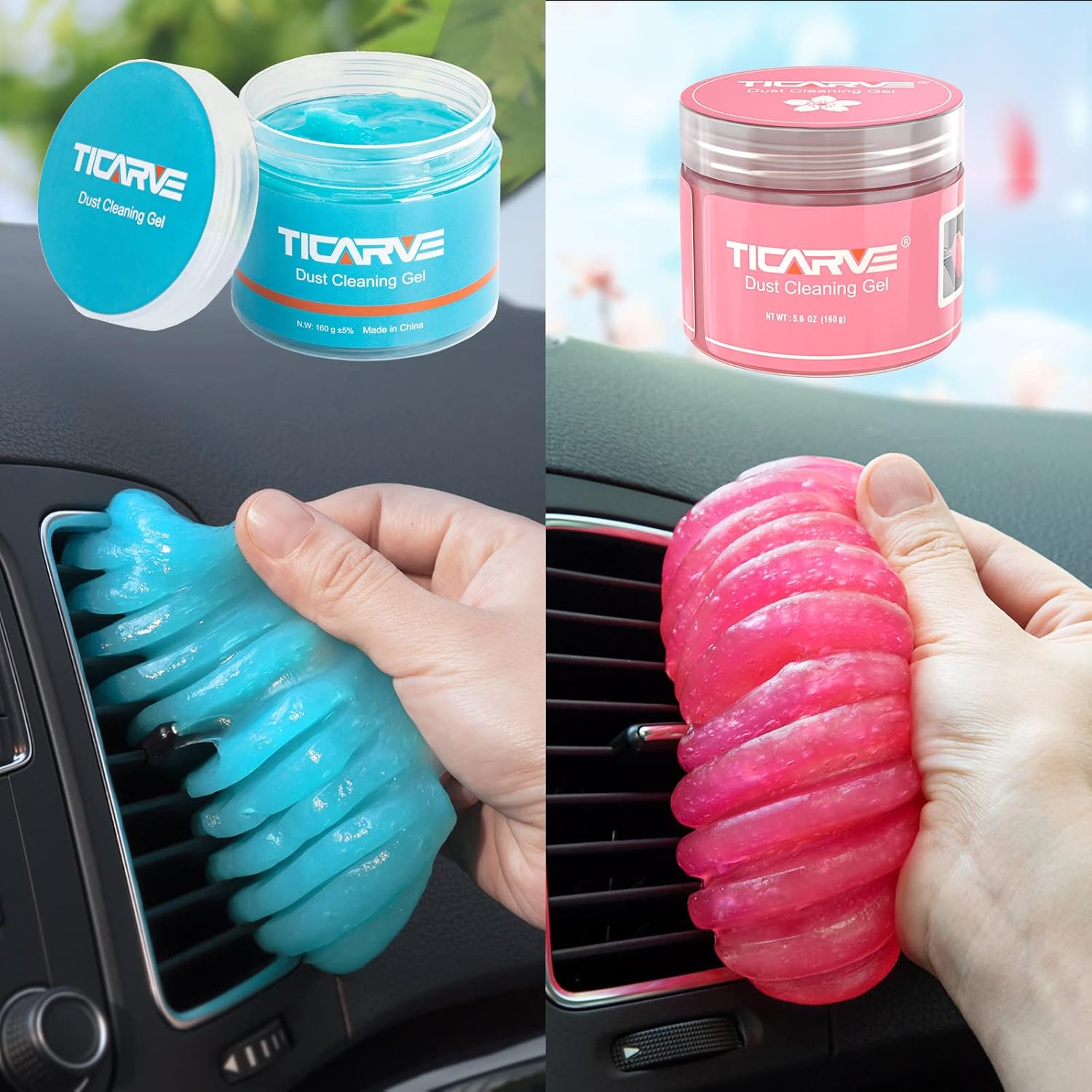 TICARVE Car Cleaning Gel Car Cleaning Putty Car Slime for Cleaning Car Detailing Putty Detail Tools Car Interior Cleaner Automotive Car Cleaning Kits Blue and Rose : Automotive