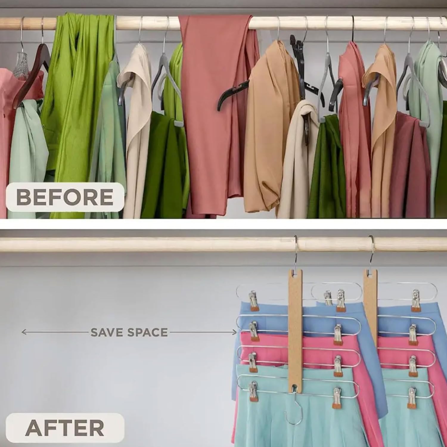 Colgador De Faldas con Clips Antideslizantes, Organizador De Ropa con Soporte De Carga Fuerte, Giratorio De 360 ​​Grados, Ahorro De Espacio, 3 Uds. para Sudadera