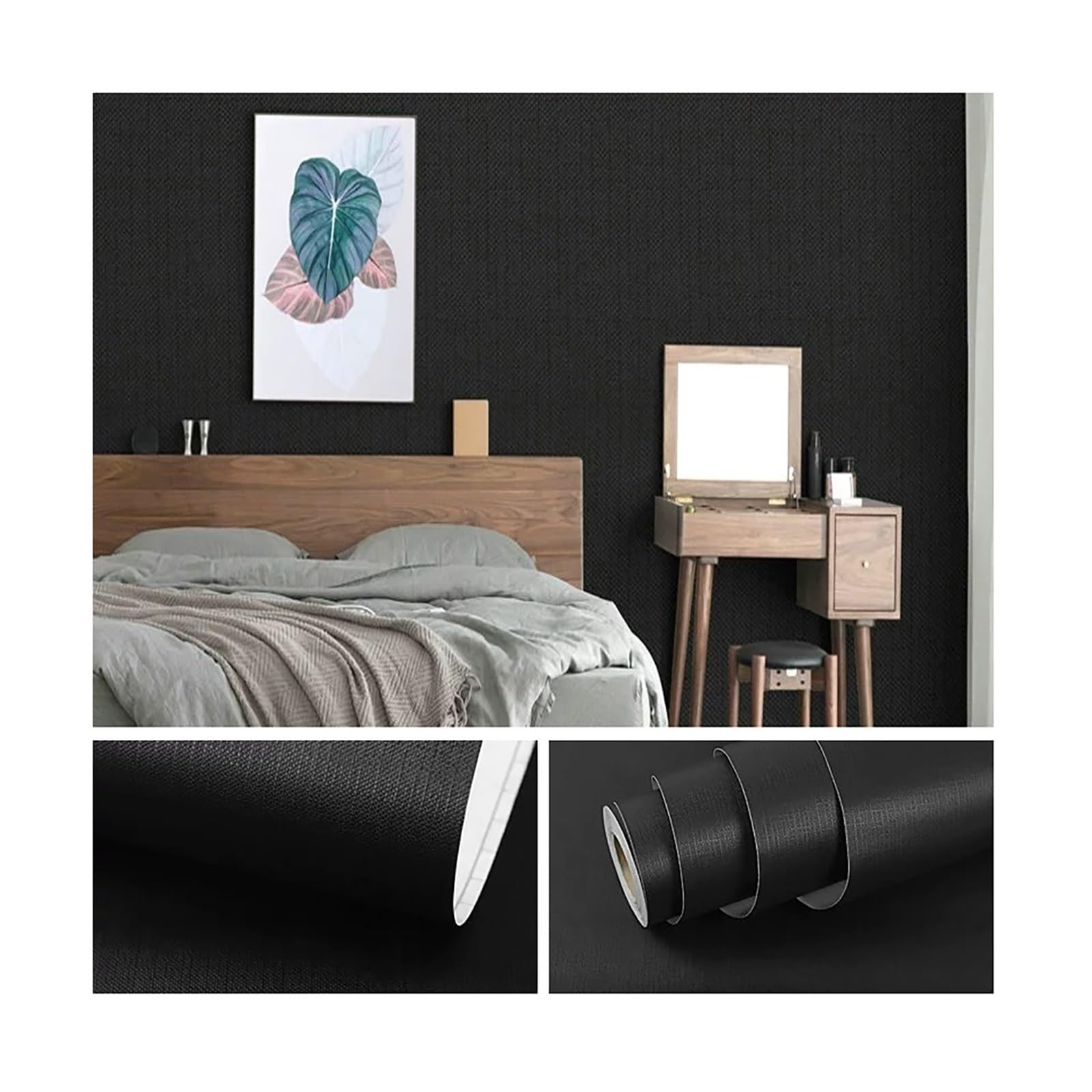 Papier Peint Adhesif Vert Impermeable Texture Mate Moderne Cuisine