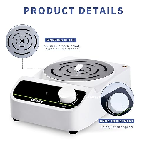 Miniatura 5 de LACHOI Agitador magnético 300-1500RPM Placa de agitación magnética con barra de agitación, líquido de agitación máxima, mezclador magnético de 169.1