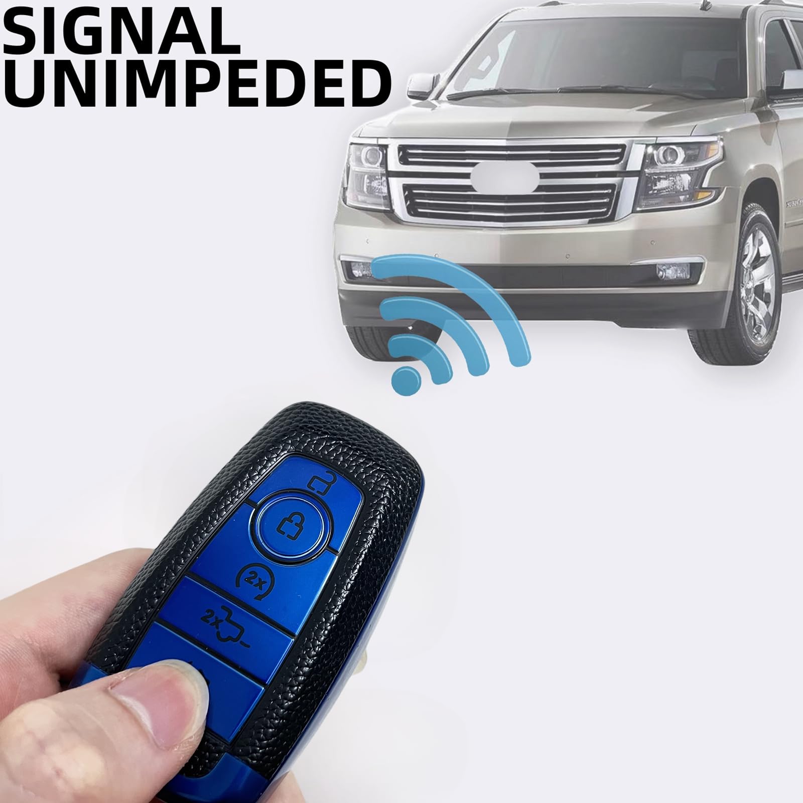 Autophone Ford Key Fob Cover - Soft TPU Protective Case With Leather Keychain For Mustang, F150, Explorer & More