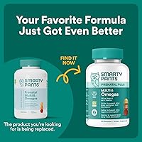 Vista 2 de SmartyPants Vitaminas prenatales para mujeres, gomitas multivitamínicas: aceite de pescado Omega 3 (EPA/DHA), biotina, metilfolato, vitamina D3, C