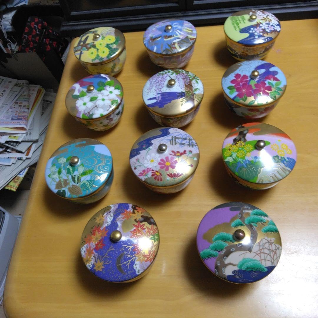 Amazon.co.jp: 有田焼 羽柴正和 宮中の花の歳時紀 高級蓋付き煎茶茶器  