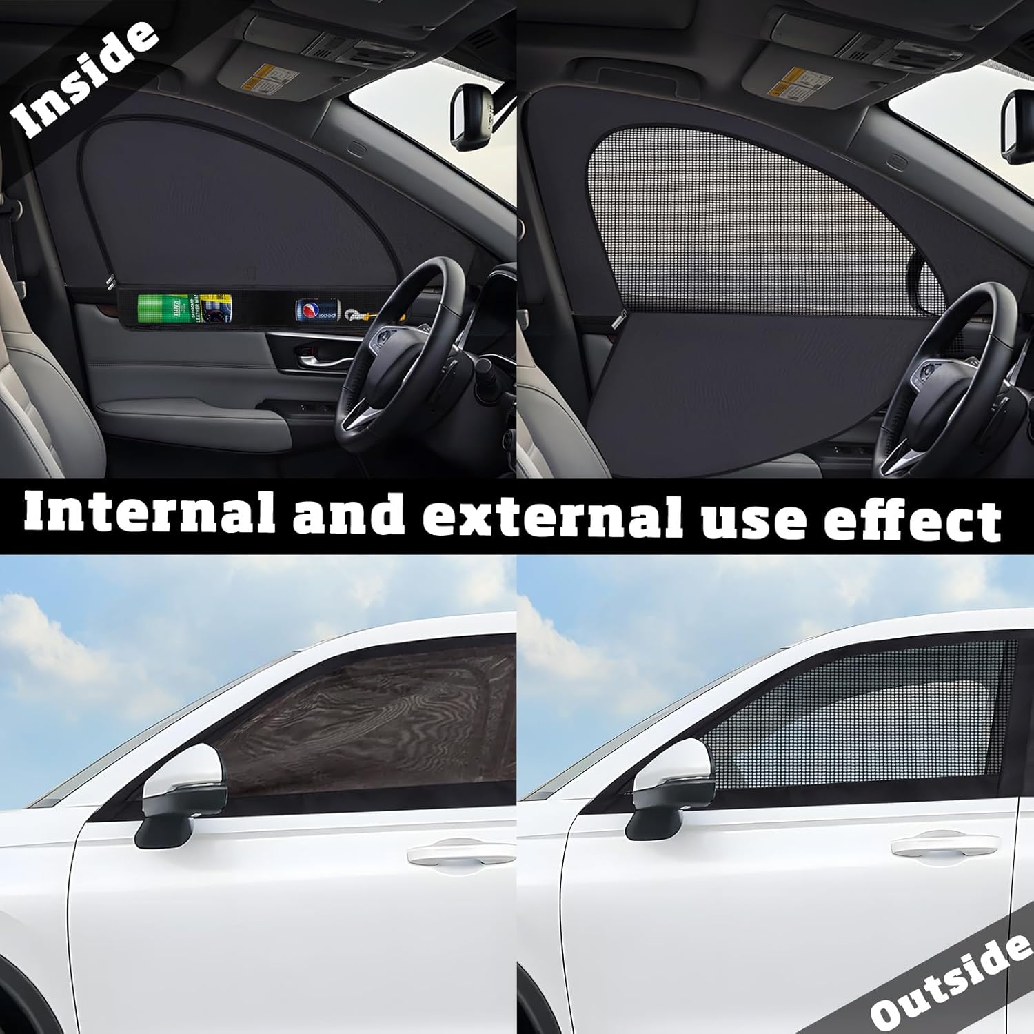 XCBYT 2023-2024 Honda CRV Sunshade Dual Purpose Car Window Covers with Breathable Mesh Insulate Heat 99% Sun UV Blackout Keeps Cool Privacy Curtains for Breastfeeding, Napping, Dressing, Camping