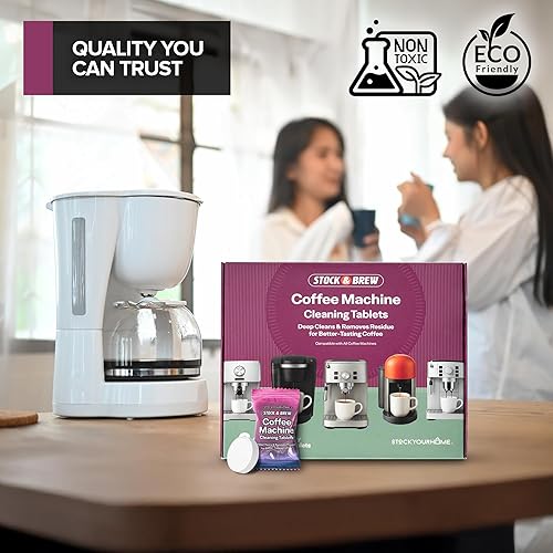 Miniatura 6 de Stock & Brew - Tabletas limpiadoras para cafetera, 24 unidades, 1 año, descalcificadora y tabletas de limpieza para máquinas de goteo y cápsulas de