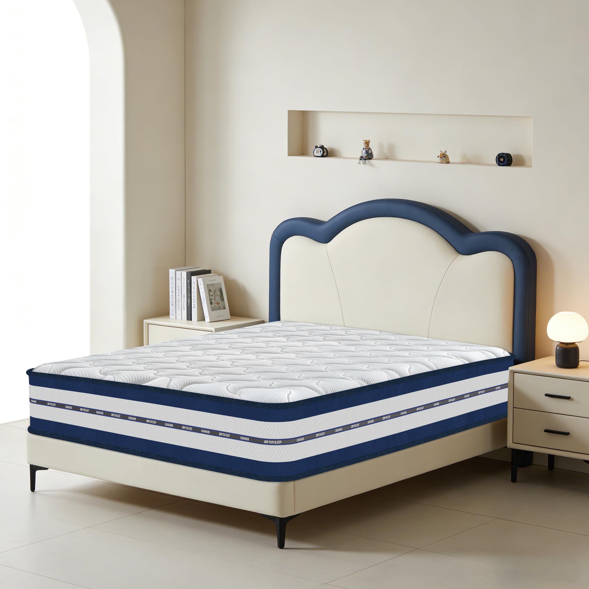 Colchón 140x200, Altura ±28 cm, Certificado Öko-Tex, Colchón Matrimonio con Espuma Viscoelástica y Muelles Ensacados, Firmeza Media H3, Independencia de lechos, 7 Zonas Diferenciadas, Ortopédicos