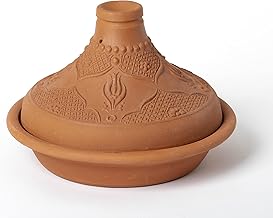 Luksyol Clay pot for cooking - Handmade tagine pot moroccan for cooking - Lead free earthenware pot - Microwave & Oven Safe - 100% natural & Safe for Health - eco friendly terracotta pots 12.6 inches